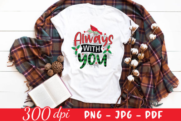Always with You Christmas Cardinal PNG for Crafts and Graphics