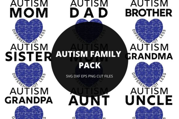 Autism Awareness Family Pack Graphics for Blogs and Websites