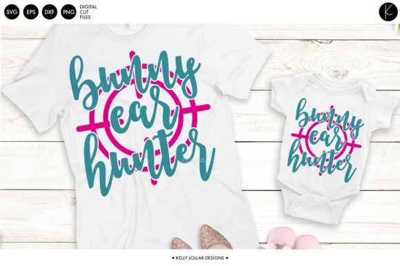 Bunny Ear Hunter Graphics for Crafts and Easter Design