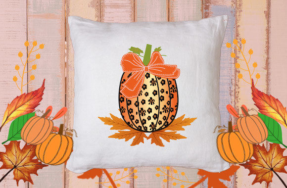 Cute Pumpkin with Bow 13 Graphics for Crafts and Content Publishing