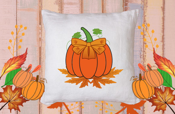 Cute Pumpkin with Bow 14 Graphics for Crafts
