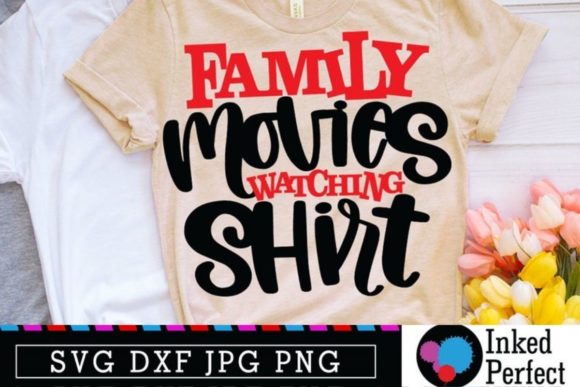 Family Movies Watching Night Shirt Graphics for Crafts