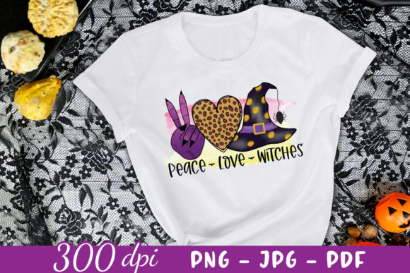 Peace Love Witches PNG for Crafts and Graphics