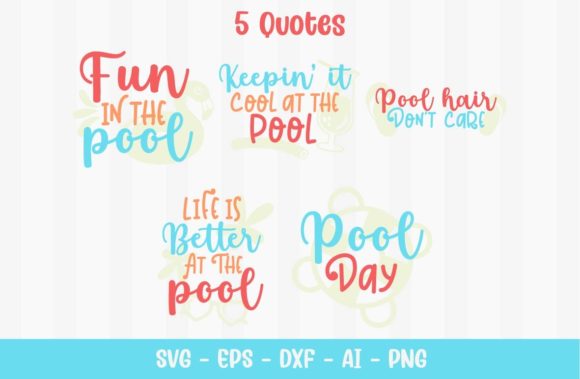 Pool Summer Quotes: A Graphic Design Asset for Crafts and Seasonal Projects