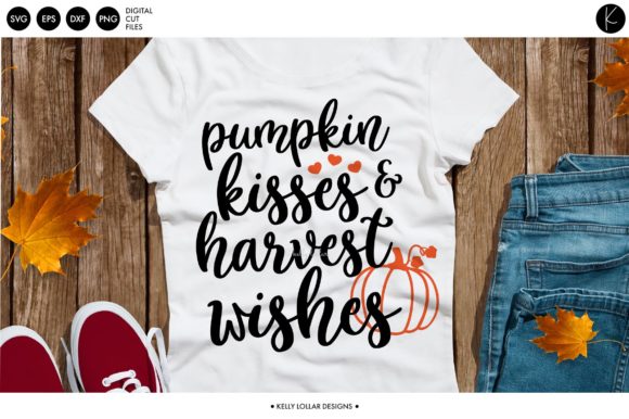 Pumpkin Kisses Harvest Wishes Graphic for Local Branding
