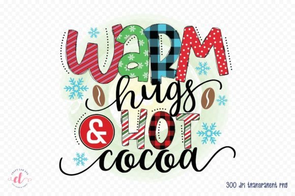 Warm Hugs Hot Cocoa Winter PNG for Crafts and Graphics